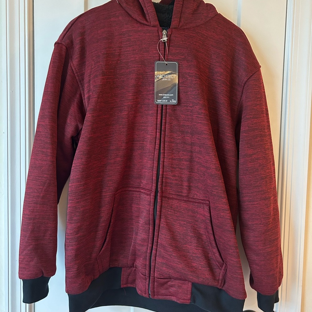 NWT - Architect Red Zip-Up Hoodie BOYS - XL